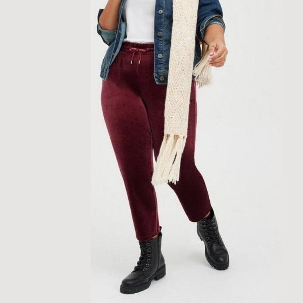 TORRID | Velvet Tie Front Taper Pull On Pant | Sz. 00/M/10